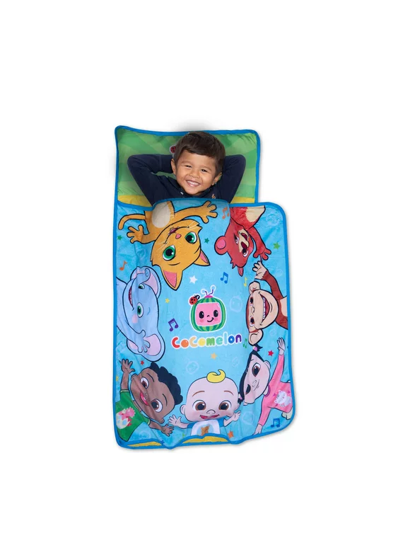 CoComelon Toddler Nap Mat "Let's Play Together" Theme for Boys and Girls.