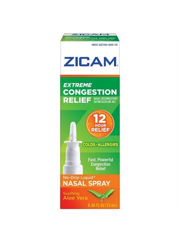 Zicam Extreme Congestion Relief No-Drip Liquid Nasal Spray, 0.5 oz, 4 Pack