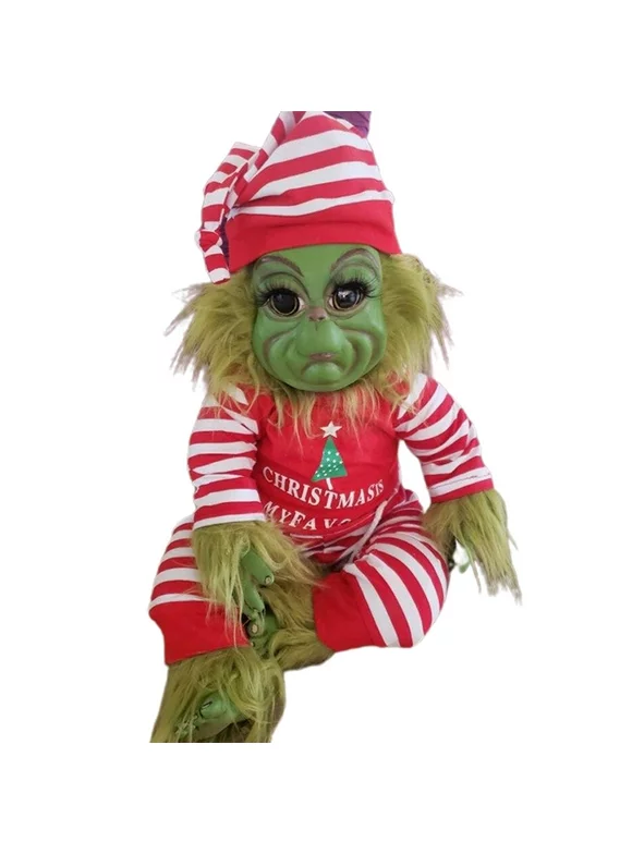 Grinch Doll Cute Christmas Stuffed Plush Toy Xmas Gifts for Kids Home Decoration Household Supplies