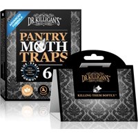 Dr. Killigan's Premium Pantry Moth Traps with Pheromones | Safe, Non-Toxic with No Insecticides | Sticky Glue Trap for Food and Cupboard Moths in Your Kitchen | Organic (6, Black)