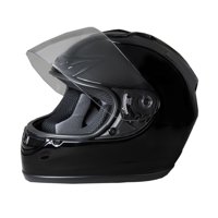 Fuel Helmets Adult Full-Face Helmet, Gloss Black, Large