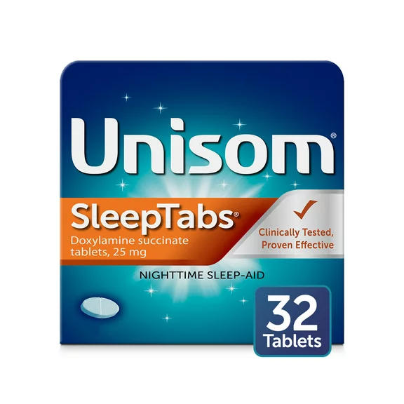 Unisom SleepTabs Tablets (32 Ct), Sleep-Aid, Doxylamine Succinate