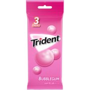 Trident Sugar Free Gum, Bubblegum Flavor, 3 Packs (42 Pieces Total)