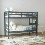 Better Homes & Gardens Leighton Wood Twin-Over-Twin Bunk Bed, Gray