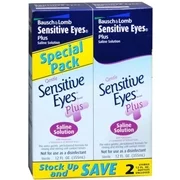 Bausch & Lomb Sensitive Eyes Plus Saline Solution Special Pack 24 oz (Pack of 2)