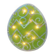 12" Lighted Green Easter Egg Window Silhouette Decoration