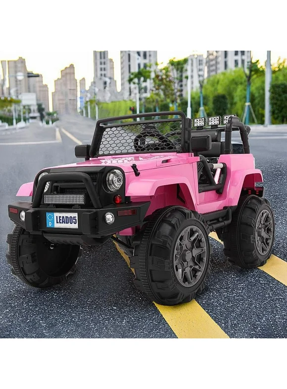 SalonMore Ride On Truck 12V Battery Powered Kids Car with Parent Remote Control - Pink
