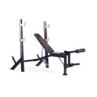 Weider Legacy Olympic Workout Bench and Rack with Integrated Leg Developer and Weight Plate Storage