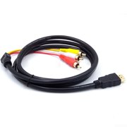 HDMI Male to 3 RCA AV Audio Video 5FT Cable Cord Adapter for TV HDTV DVD 1080p