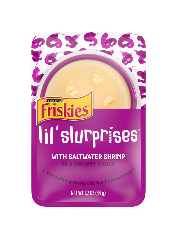 Friskies Lil Slurprises Shrimp Wet Cat Food Complement, 1.2 oz Pouches (16 Pack)
