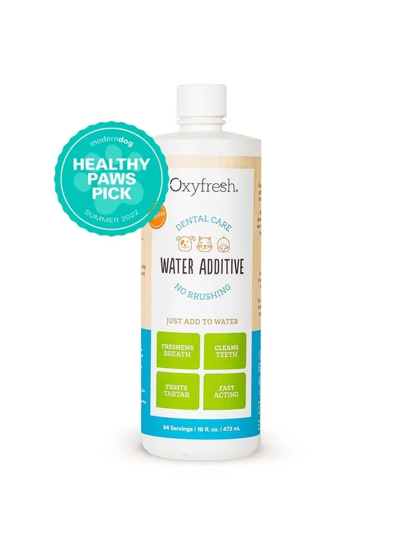 Oxyfresh Premium Dog Water Additive: Best Way to Eliminate Dog Bad Breath  - Dog Breath Freshener & Fights Tartar & Plaque - So Easy, Just Add to Water! Vet Recommended