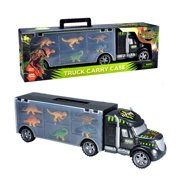 Transport Car Carrier Truck with Dinosaurs Inside