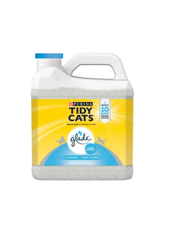 Purina Tidy Cats Clumping Cat Litter, Glade Clear Springs Multi Cat Litter, 14 lb. Jug