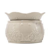 Better Homes & Gardens Candle and Wax Cube Warmer, Embossed Ceramic