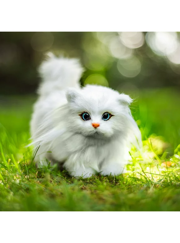 The Queen's Treasures 18 Inch Doll Pet Accessories, White Fluffy Fur Kitty Cat , Compatible for Play with American Girl Dolls