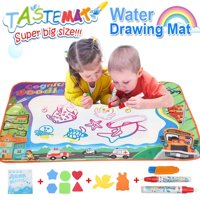 Water Doodle Mat Aqua Drawing Painting Mat Large 100 X 70cm with Magic Pens Learning Toys for Birthday Christmas Gift