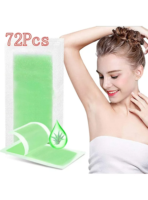 SPRING PARK 72Pcs Wax Strips, Wax Strips Hair Removal for Arms Underarms Legs Body Wax Strips Waxing Kit