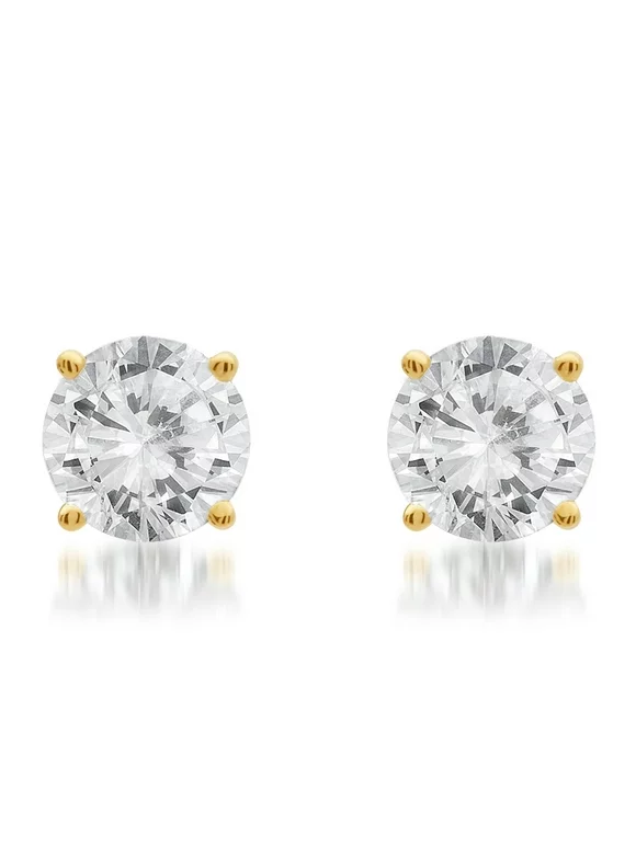 14k Gold 1/4 to 1 1/2ct TDW Round Certified Diamond Solitaire Stud Earrings