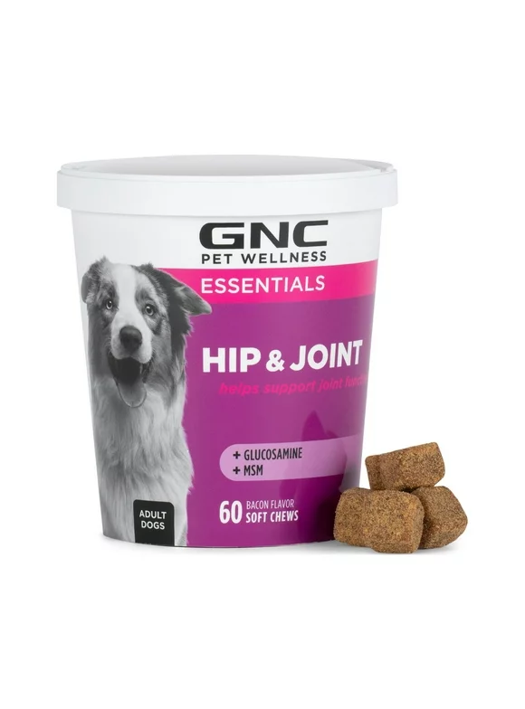 GNC Pet Wellness Essentials Dog Hip & Joint Glucosamine MSM Soft Chews 60ct