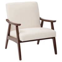 OSP Home Furnishings Davis Chair in Linen fabric with medium Espresso frame.
