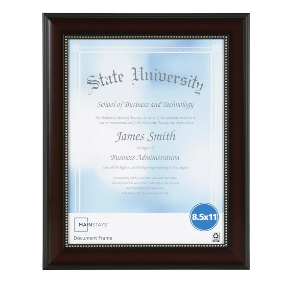 Mainstays 8.5" x 11" Mahogany Document and Diploma Picture Frame
