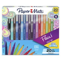 Paper Mate Flair, Felt Tip Pens, Assorted Colors, Medium Point (0.7 mm) 20 Count
