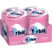orbit bubblemint sugarfree gum, 55 piece bottles (pack of 4)