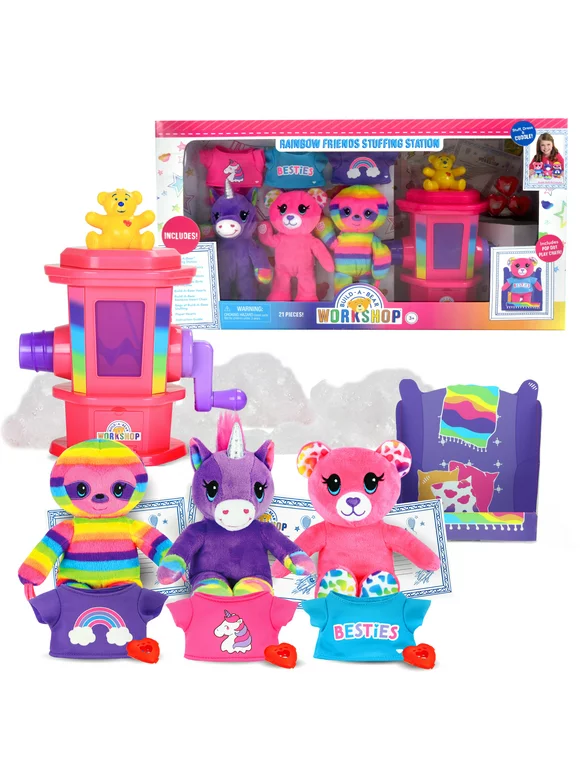 Build-A-Bear Workshop Rainbow Friends Stuffing Station, 21 pieces,  Kids Toys for Ages 3 Up, Gifts and Presents