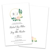 Personalized Gold Colored Circle Wedding Shower Invitation