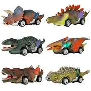 Dinosaur Toy Pull Back Cars, 6 Pack Dino Toys for 3 Year Old Boys and Toddlers, Boy Toys Age 3,4,5 and Up, Pull Back Toy Cars, Dinosaur Games with T-Rex by GreenKidz