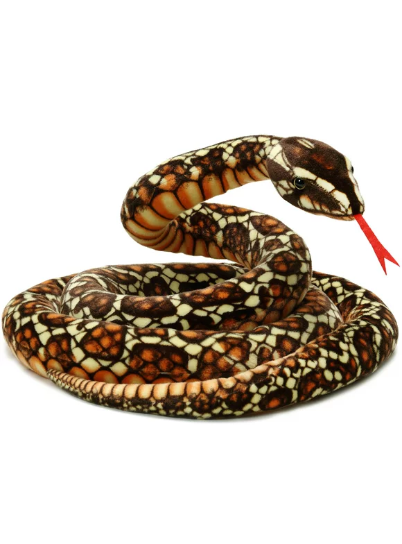 Bernard The Brown Python - 9.5 Foot Long Stuffed Animal Plush Snake - by Tiger Tale Toys