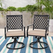 MF Studio Outdoor Dining Chairs Patio Swivel Chairs Modern Patio Furniture 300lbs Weight Capacity Suitable for Patio Garden Outdoor Dining Room,with Beige Cushion Type A