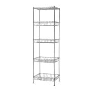 Muscle Rack 18"W x 14"D x 60"H 5-Tier Wire Shelving Unit with Baskets, 440 lb Capacity, Chrome