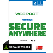 Webroot Internet Security with Antivirus Protection - 2020 Software / 3 Device / 2 Year Subscription / Digital Download