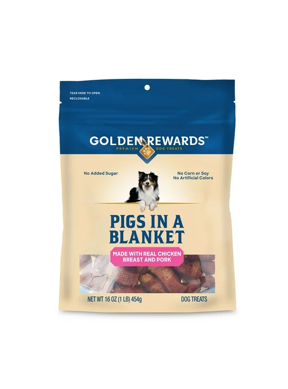 Golden Rewards  Air- Dried Jerky Treats  Pigs in a Blanket for Dogs, 16 oz