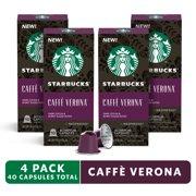 Starbucks Caffe Verona, Nespresso Original Capsules, 40 Count (4 Boxes of 10 Pods)