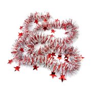 Holiday Time Christmas Ornaments with Star Colorful Ribbon Garland for Christmas Trees