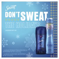 ($18 Value) Secret Antiperspirant Deodorant Holiday Pack for Women with Essential Oils, Lavender and Eucalyptus Scent 2.6oz & Invisible Spray 3.8oz