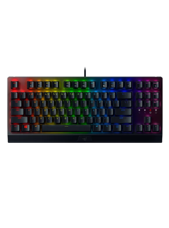 Razer BlackWidow V3 Tenkeyless Wired Mechanical Gaming Keyboard for PC with RGB Chroma, Green Switches, Black