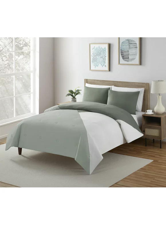 Serta So Soft 2-Piece Sage Reversible Comforter Set, Twin