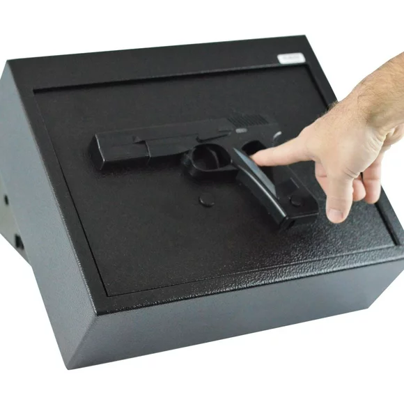 Biometric Fingerprint Drawer Personal Gun Safe, Black