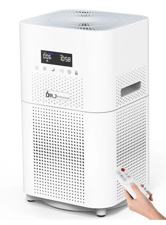 DR. J Professional HEPA Air Purifier for Large Rooms up to 1850sq.ft, Air Purifiers for Pet Dander&Odor, Dust, Pollen, Wildfire/Smoke