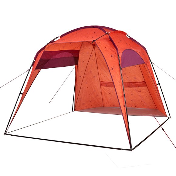 Ozark Trail Orange Sun Shelter Beach Tent, 11.25' x 8.25' with Gear Storage and UV Protection