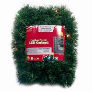 18' Pre-Lit Battery Operated Green Pine Christmas Garland - Multi-Color LED