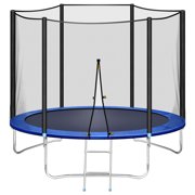 Trampoline 10 FT with Safe Enclosure Net, Kids Trampoline for Play & Exercise Indoor or Outdoor, 661 LB Capacity for 3-4 Kids, Waterproof Jump Mat, Backyard Trampoline Ladder for Adults Jump Sports