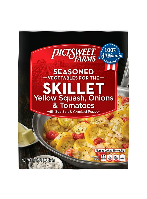 Pictsweet Farms Seasoned Vegetables for Skillet Yellow Squash, Onions & Tomatoes, Frozen, 16 oz