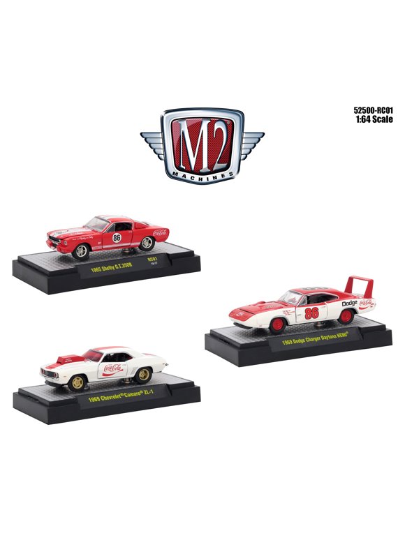 "Coca-Cola" Set of 3 pieces Limited Edition to 4,800 pieces "Hobby Exclusive" 1/64 Diecast Model Cars by M2 Machines