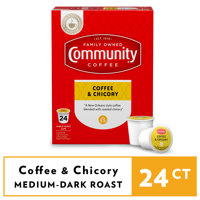Community Coffee Coffee and Chicory Pods for Keurig K-cups 24 Count
