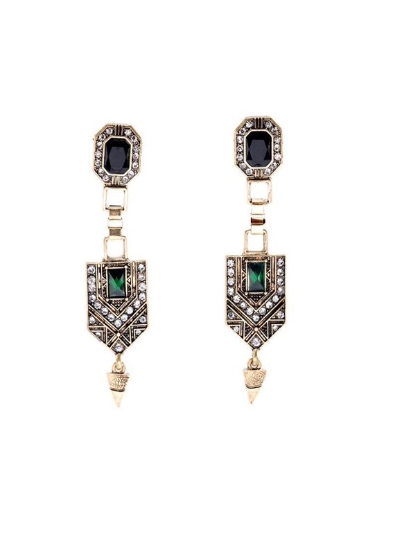 New Crystal Cone Ear Pendants Long Drop Women Earrings For Engagement, Gift, Wedding Jewelry