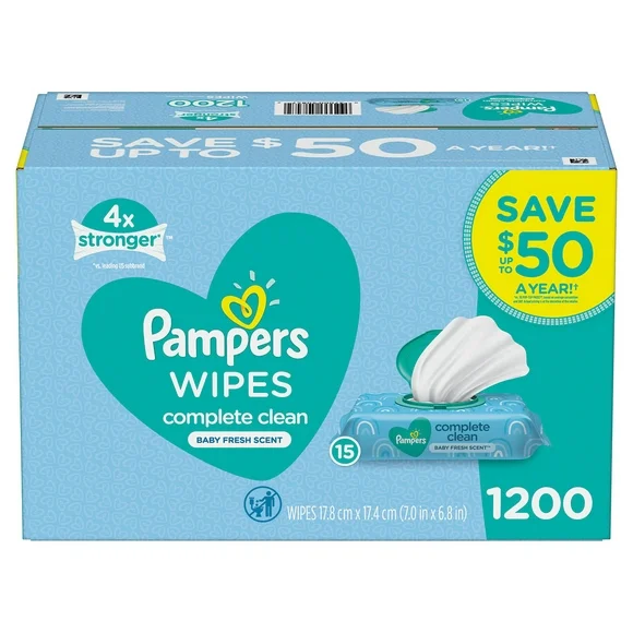 Pampers 80329247 Scented Baby Wipes, Complete Clean (1200 ct.)